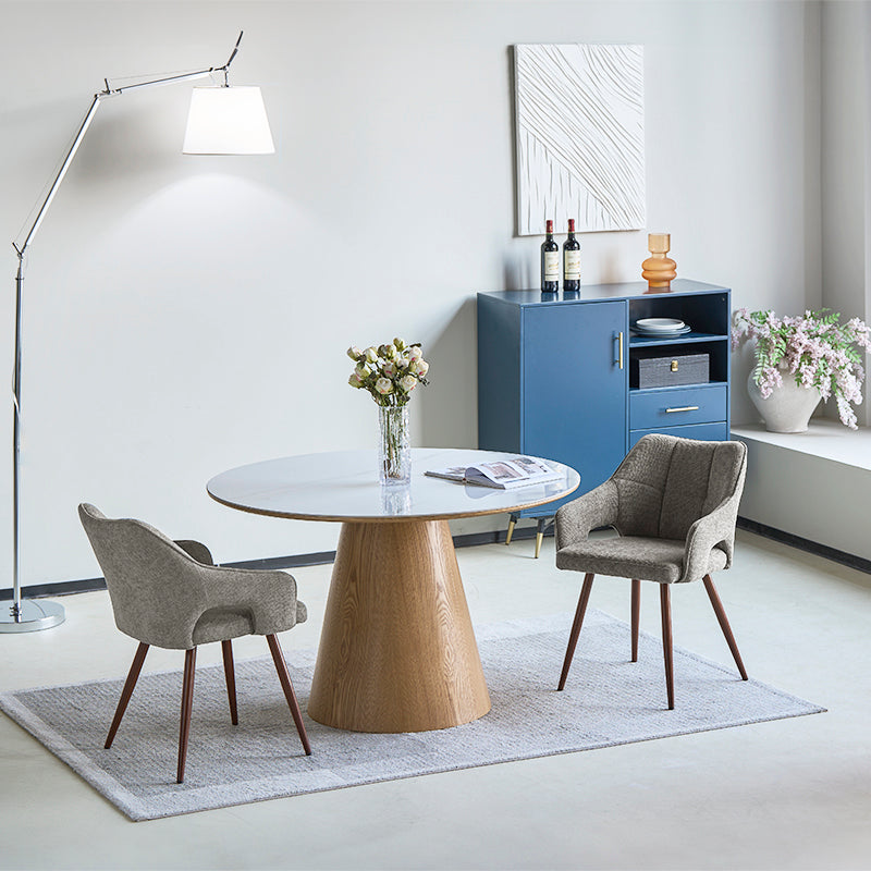 Sedia da Pranzo Sage con Braccioli OFCASA - Rivestimento in Lino, Struttura Metallica, Design Scandinavo - Comfort Ergonomico per Casa e Ufficio