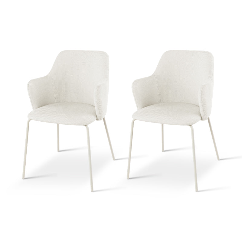 Set di 2 sedie da pranzo Dahlia in tessuto lino color oliva, con gambe cromate e design scandinavo