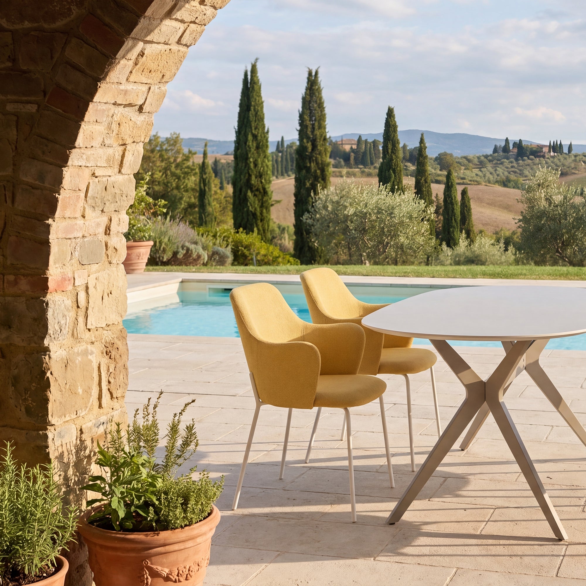 Sedie da pranzo Dahlia [set di 2] [Tessuto effetto lino]