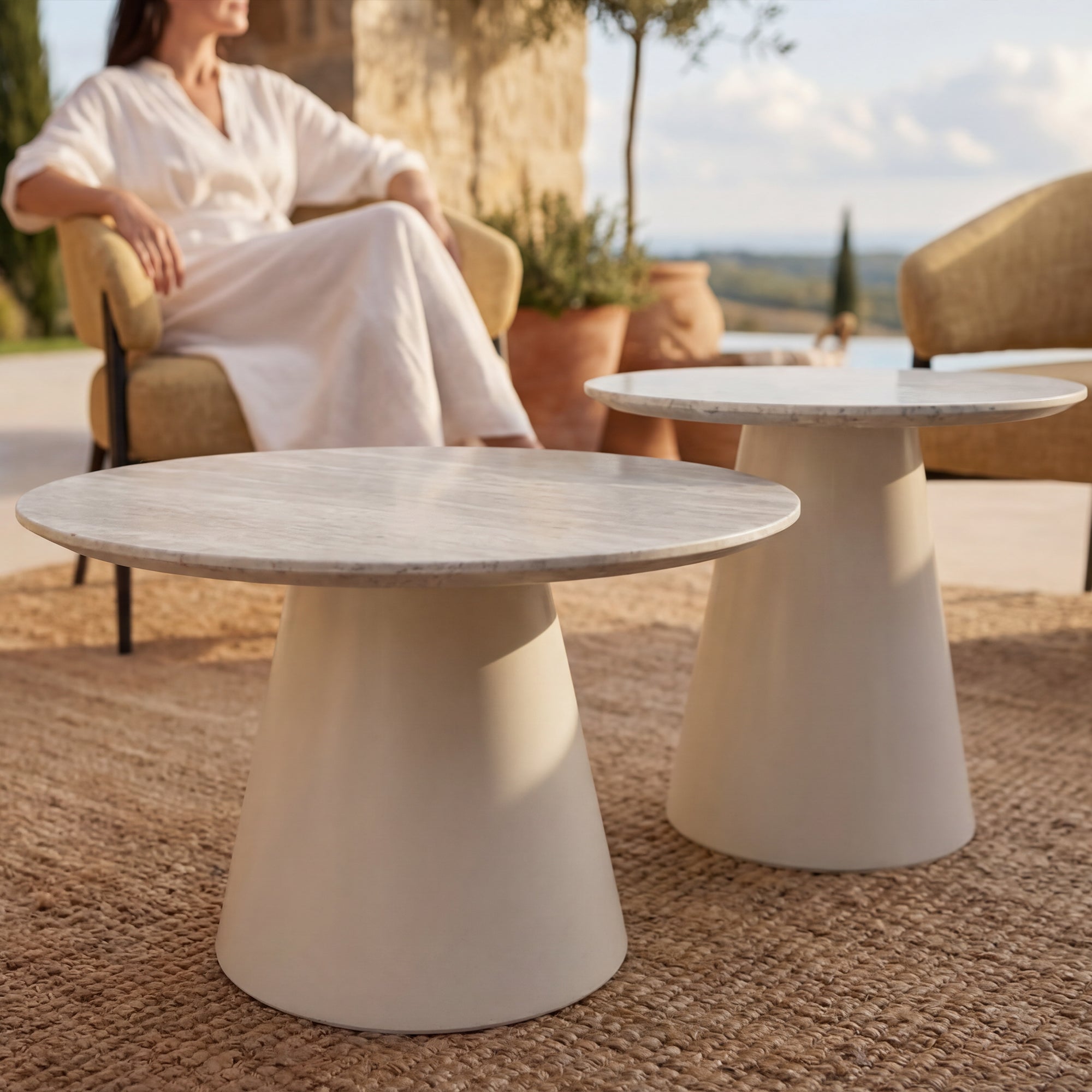Set di tavolini Tottie [Travertino] [60 cm] [45 cm]