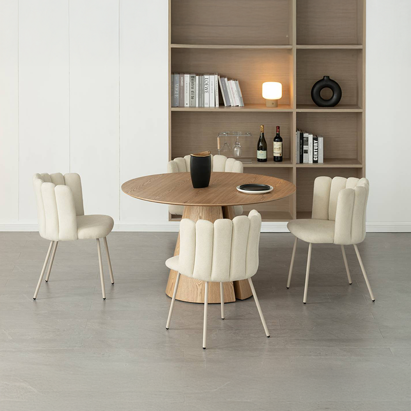 Tavolo da Pranzo Rotondo Isabeau e 4 Sedie da Pranzo Grove [Set da Pranzo]