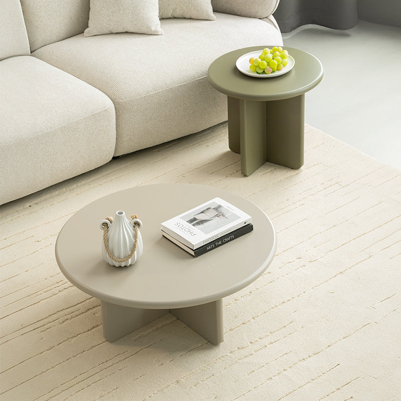 Set di tavolini rotondi opachi Aine Chelsea [Verde e Beige]