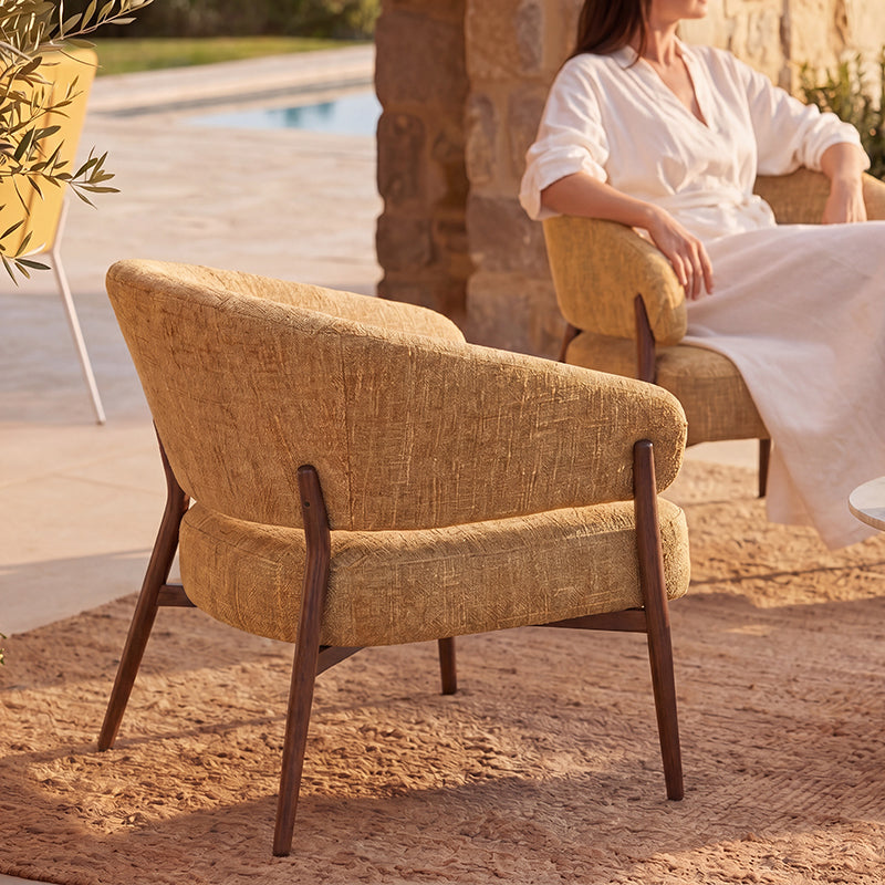 Sedia da salotto Quinn [Tessuto effetto lino]