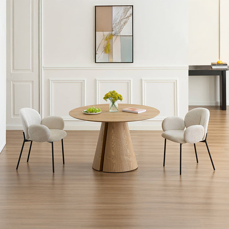 Tavolo da Pranzo Rotondo Isabeau e 4 Sedie Con Braccioli Harlow [Set da Pranzo]