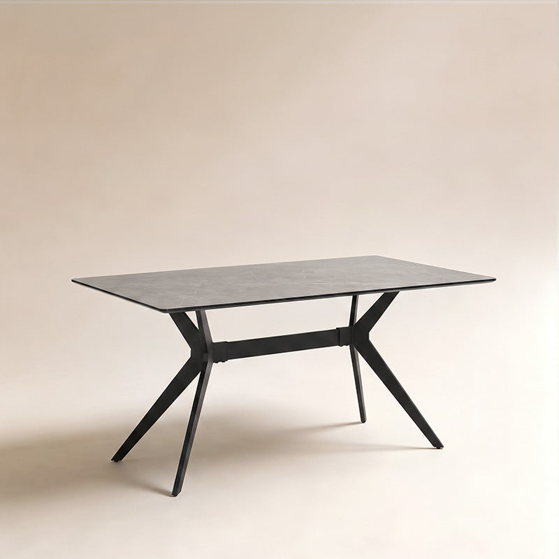 Tavolo da pranzo Rettangolare Laila [Marmo grigio scuro] [160 cm]