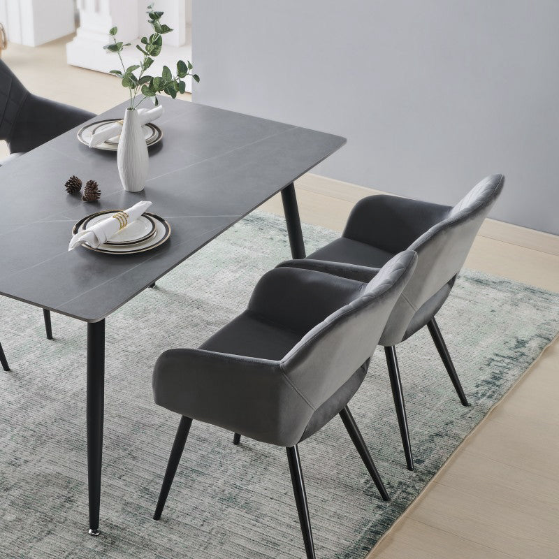 2 Stück Ofcasa Samt Esszimmerstühle gepolstert Akzent Sessel mit hohlem Design ofcasafurniture DE