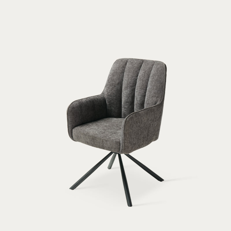 Sedie Con Braccioli Ciara [set di 2] [Tessuto effetto lino] [Girevole A 360 Gradi]