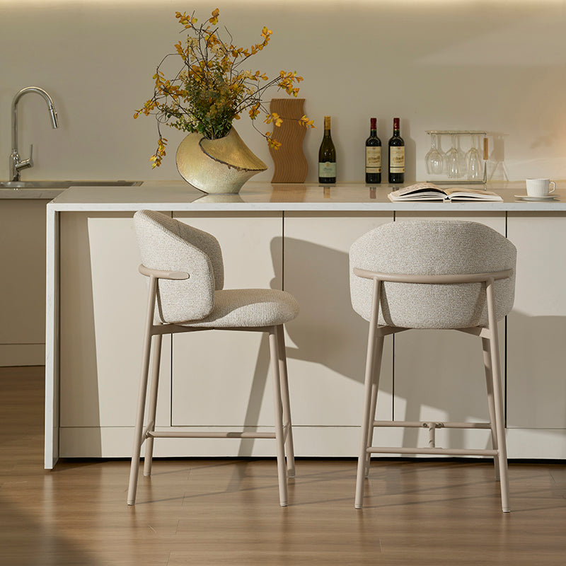 Sgabelli Valda [set di 1] [Avena] [Tessuto effetto lino] [65 cm]