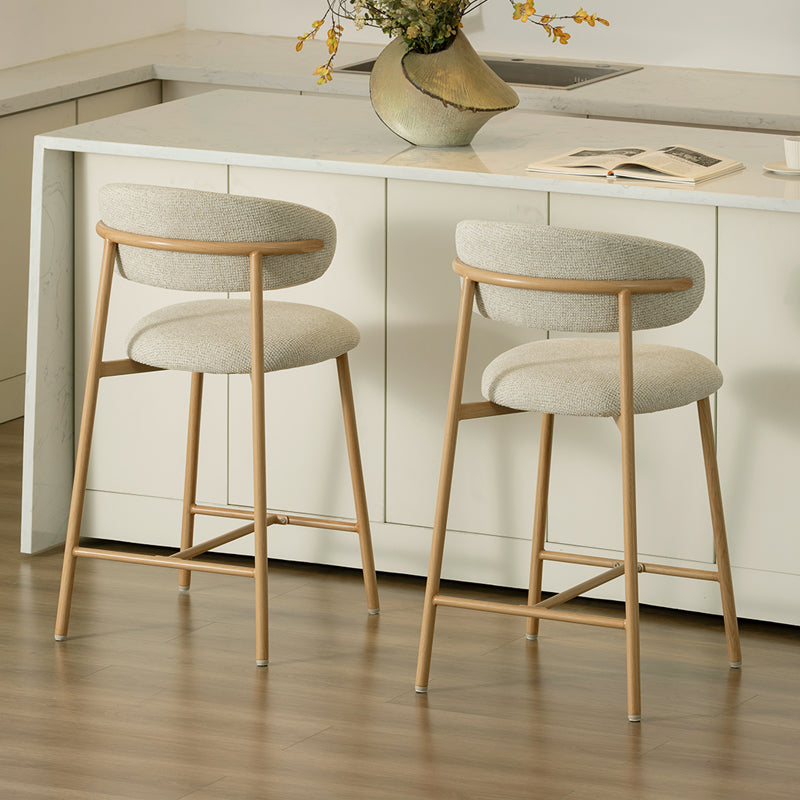 Sgabelli Zahra S [Avena] [Tessuto effetto lino] [65 cm] [⌀ 2.5 cm]