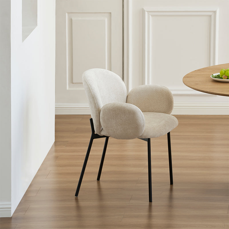 Tavolo da Pranzo Rotondo Isabeau e 4 Sedie Con Braccioli Harlow [Set da Pranzo]