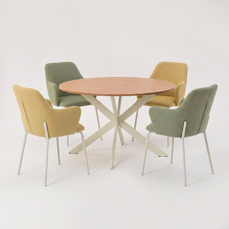 Tavolo da pranzo rotondo Tilly e 4 sedie da pranzo Dahlia [Set da pranzo]