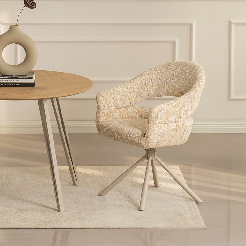 Sedie Con Braccioli Briar Sleek [set di 1] [tessuto di lino] [Girevole A 360 Gradi]