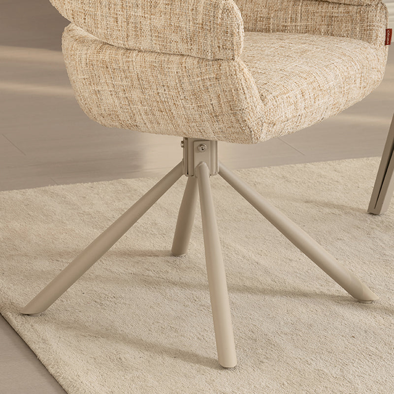 Sedie Con Braccioli Briar Sleek [set di 1] [Tessuto effetto lino] [Girevole A 360 Gradi]