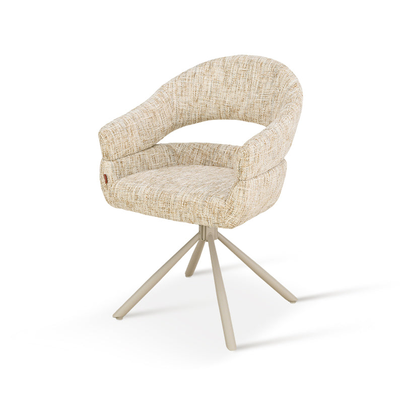 Sedie Con Braccioli Briar Sleek [set di 1] [tessuto di lino] [Girevole A 360 Gradi]