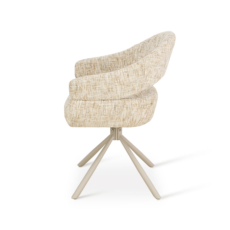 Sedie Con Braccioli Briar Sleek [set di 1] [Tessuto effetto lino] [Girevole A 360 Gradi]