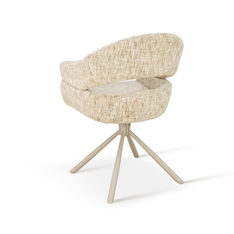 Sedie Con Braccioli Briar Sleek [set di 1] [Tessuto effetto lino] [Girevole A 360 Gradi]