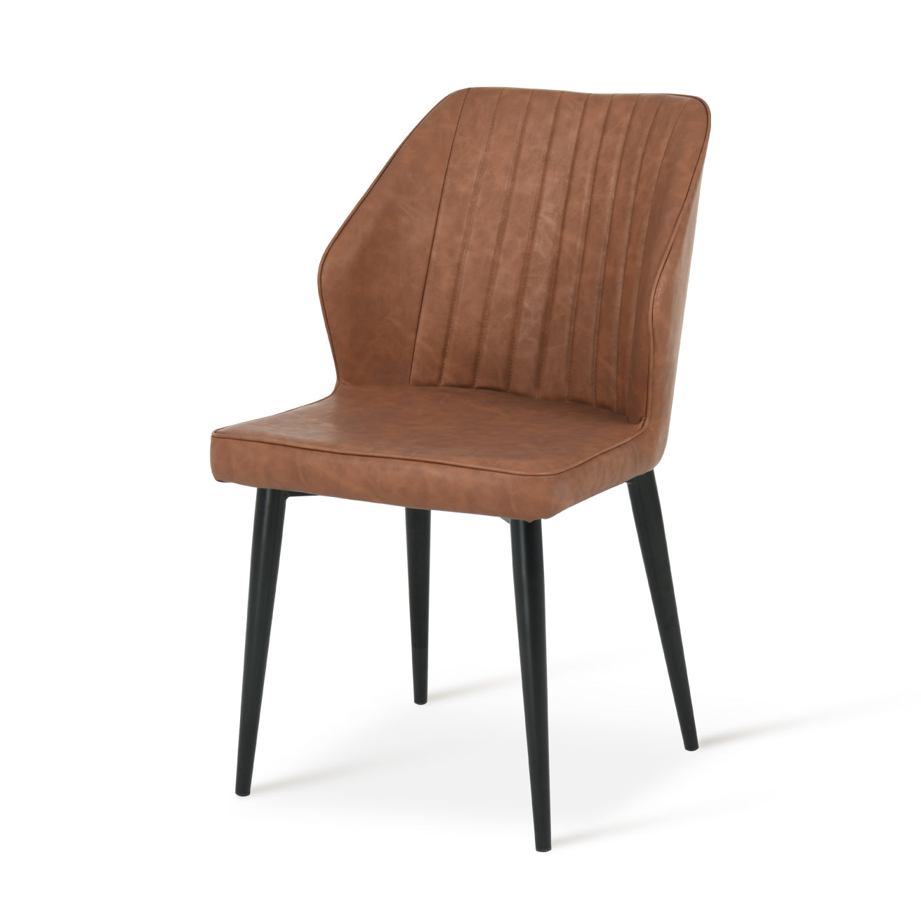 Set di 2 sedie da pranzo Aleena in pelle PU nera con gambe metalliche - design contemporaneo OFCASA，Schienale ergonomico sedia Aleena - supporto lombare per lunghe serate，Gambe in metallo delle sedie Aleena - stabile e resistente，Sedie Aleena imballate singolarmente - facile montaggio incluso