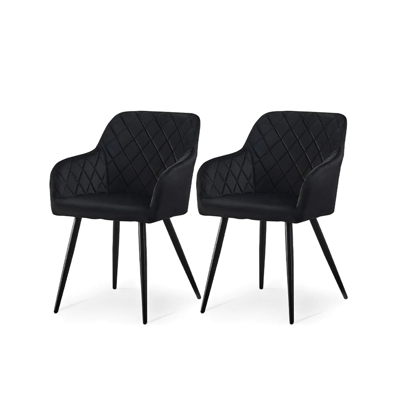 Set di 2 sedie con braccioli Frazer in velluto grigio chiaro, gambe in metallo dorato lucido. Ideali per sale da pranzo moderne o salotti eleganti. Seduta imbottita e struttura resistente.