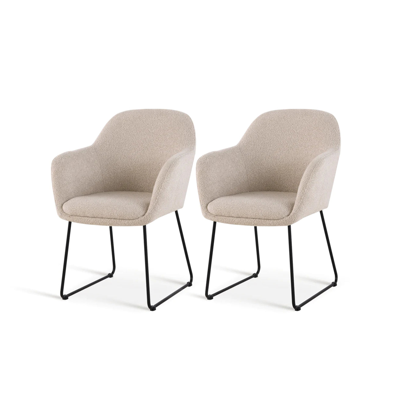 Set di 2 sedie da pranzo Neve UDC22123 in velluto grigio antimacchia con struttura metallica dorata. Altezza seduta 45 cm, peso massimo supportato 120 kg. Ideali per tavoli moderni e salotti eleganti.
