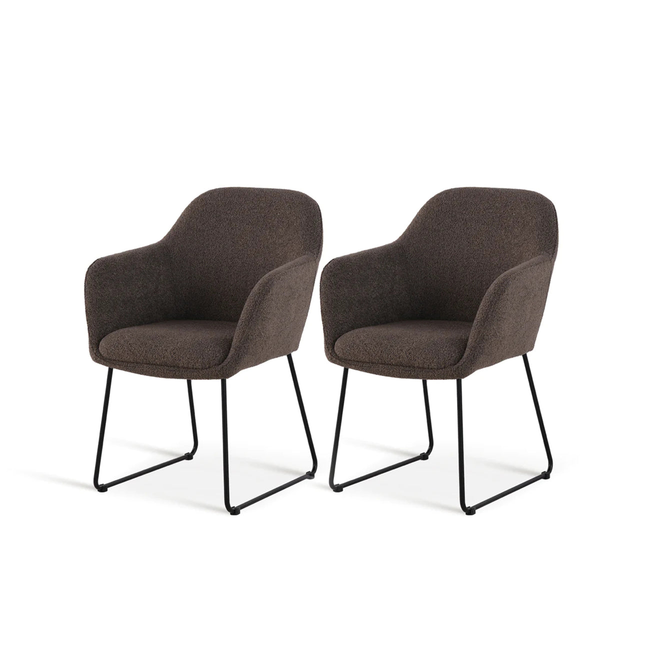 Set di 2 sedie da pranzo Neve UDC22123 in velluto grigio antimacchia con struttura metallica dorata. Altezza seduta 45 cm, peso massimo supportato 120 kg. Ideali per tavoli moderni e salotti eleganti.