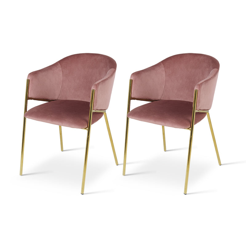 Composizione con 4 sedie Dalila attorno a tavolo rotondo in stile mid-century, perfette per open space