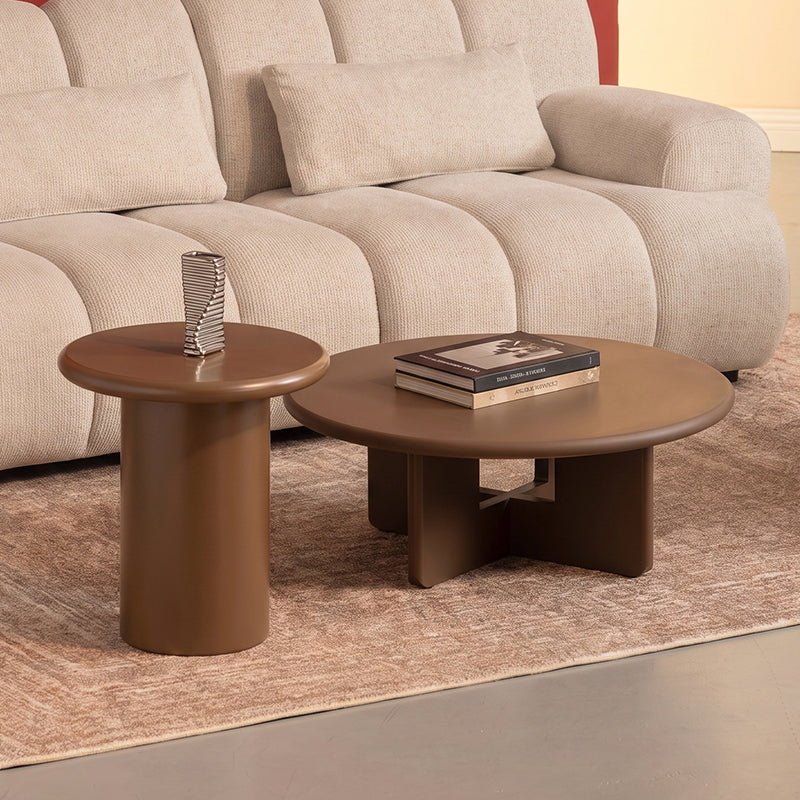 Set tavolino rotondo Aine Orin [Marrone][Opaco]