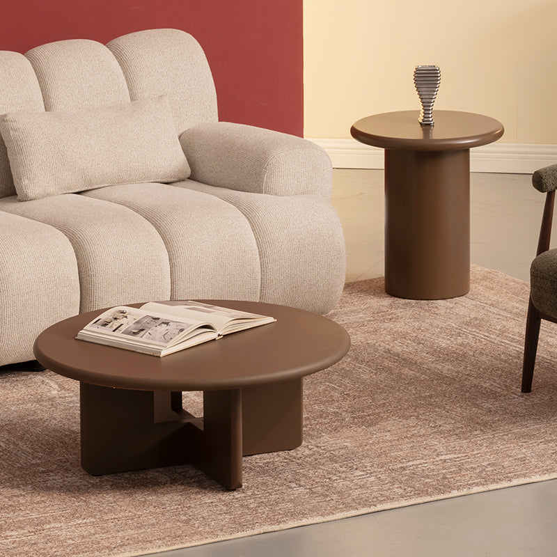 Set tavolino rotondo Aine Orin [Marrone][Opaco]