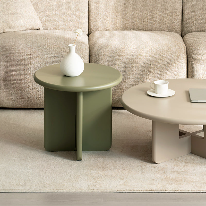 Set di tavolini rotondi opachi Aine Chelsea [Verde e Beige]