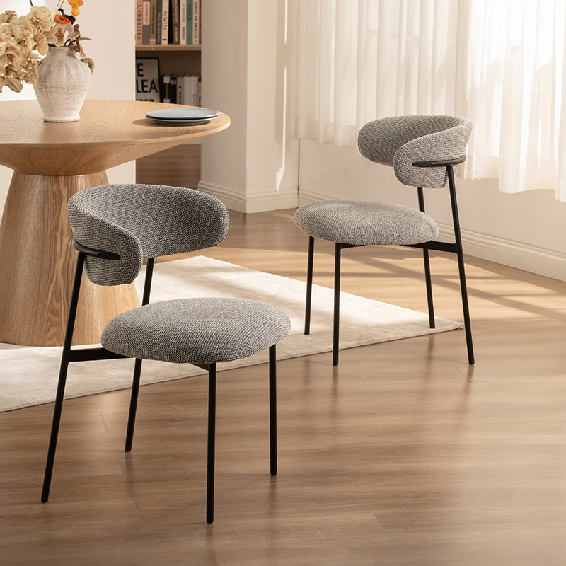 Sedie da pranzo Zahra [set di 2] [Tessuto bouclé][Tessuto effetto lino][⌀ 1.9 cm]
