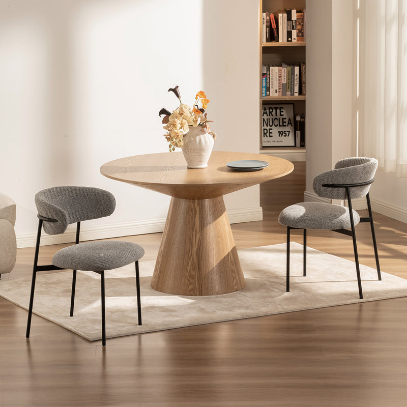 Sedie da pranzo Zahra [set di 2] [Tessuto bouclé][Tessuto effetto lino][⌀ 1.9 cm]