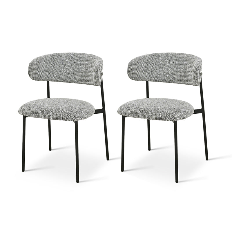 Sedie da pranzo Zahra [set di 2] [Tessuto bouclé][Tessuto effetto lino][⌀ 1.9 cm]