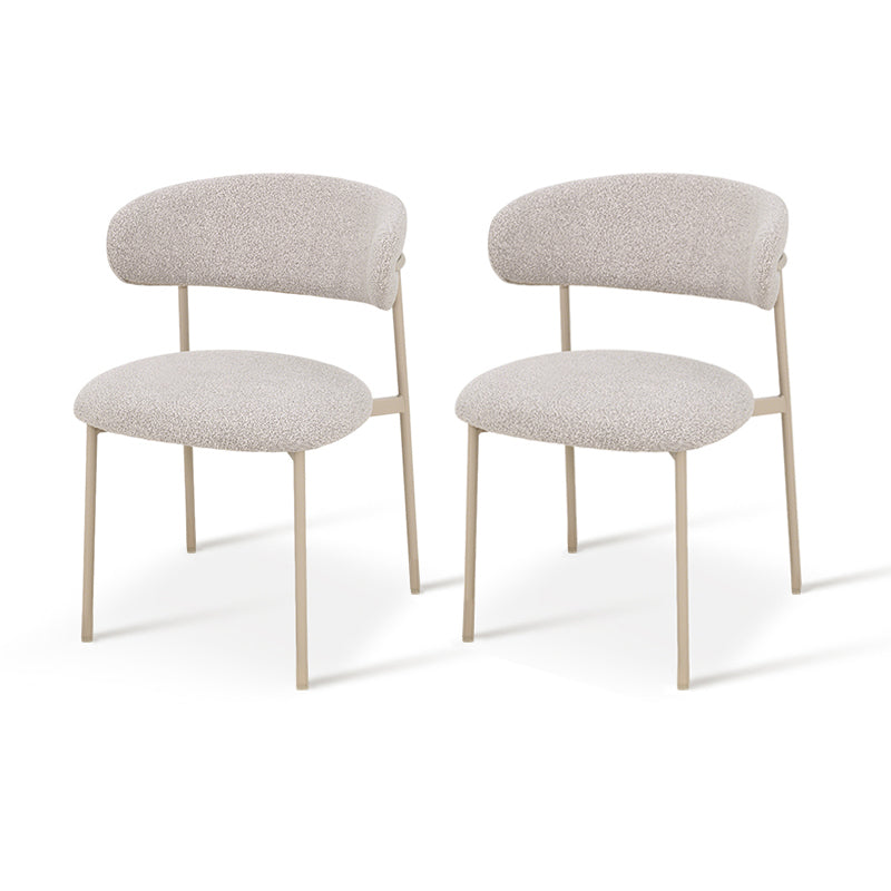 Sedie da pranzo Zahra [set di 2] [Tessuto bouclé][Tessuto effetto lino][⌀ 1.9 cm]