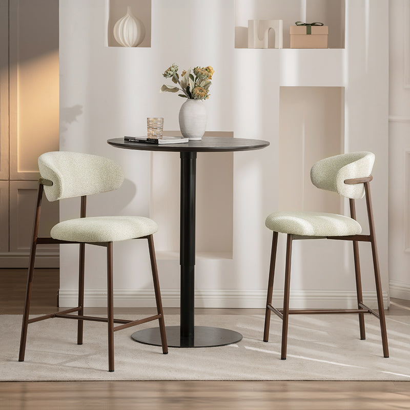 Sgabelli Zahra S [set di 2] [Avena] [Tessuto effetto lino] [65 cm] [⌀ 2.5 cm]