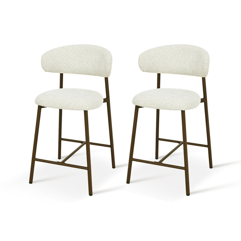 Sgabelli Zahra S [set di 2] [Avena] [Tessuto effetto lino] [65 cm] [⌀ 2.5 cm]