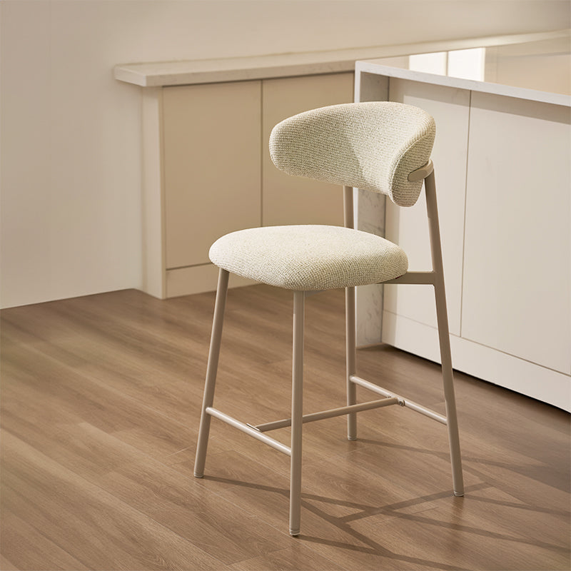 Sgabelli Zahra S [set di 2] [Avena] [Tessuto effetto lino] [65 cm] [⌀ 2.5 cm]