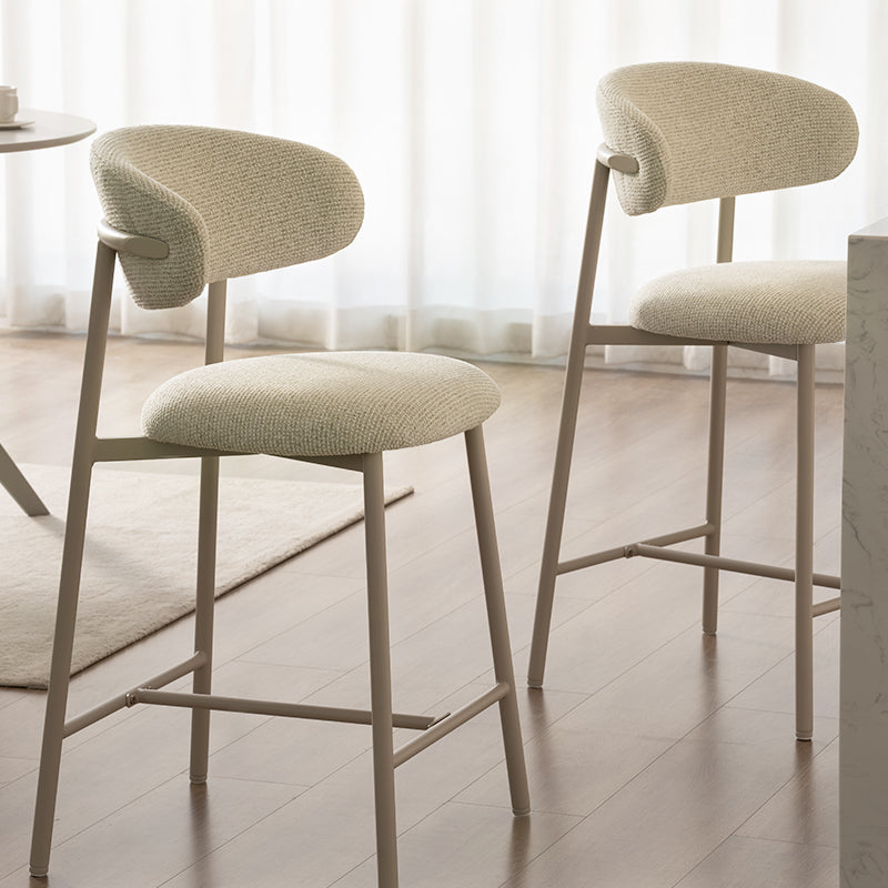 Sgabelli Zahra S [set di 2] [Avena] [Tessuto effetto lino] [65 cm] [⌀ 2.5 cm]