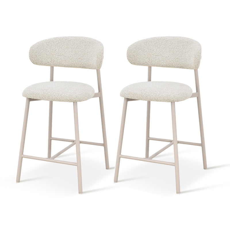 Sgabelli Zahra S [set di 2] [Avena] [Tessuto effetto lino] [65 cm] [⌀ 2.5 cm]