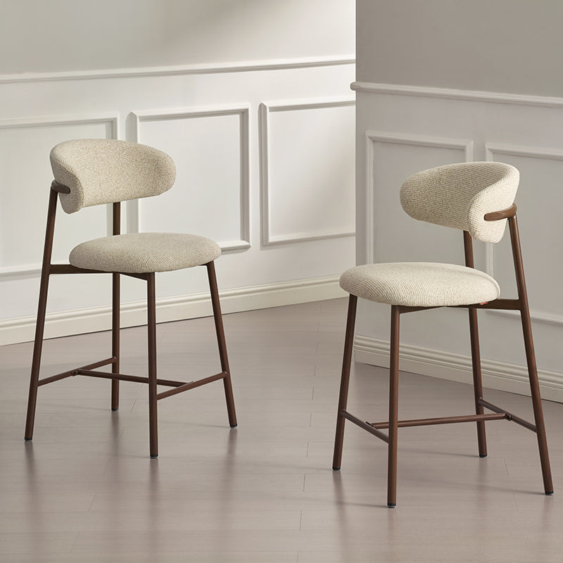 Sgabelli Zahra S [set di 2] [Avena] [Tessuto effetto lino] [65 cm] [⌀ 2.5 cm]