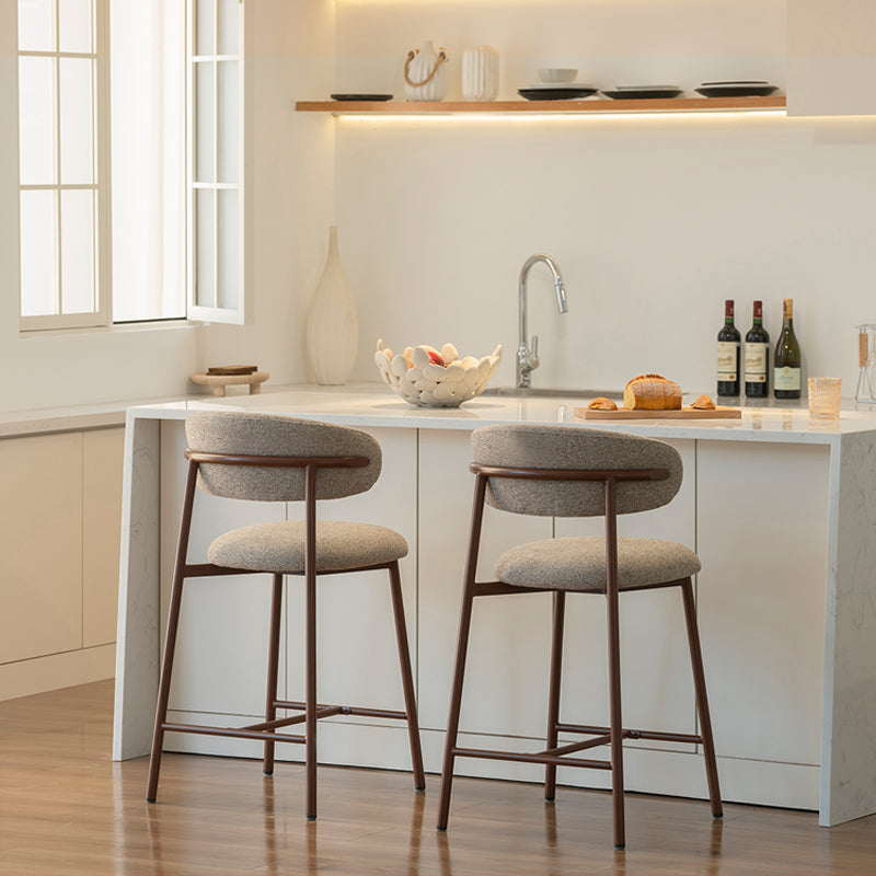 Sgabelli Zahra S [set di 2] [Avena] [tessuto di lino] [65 cm] [⌀ 2.5 cm]