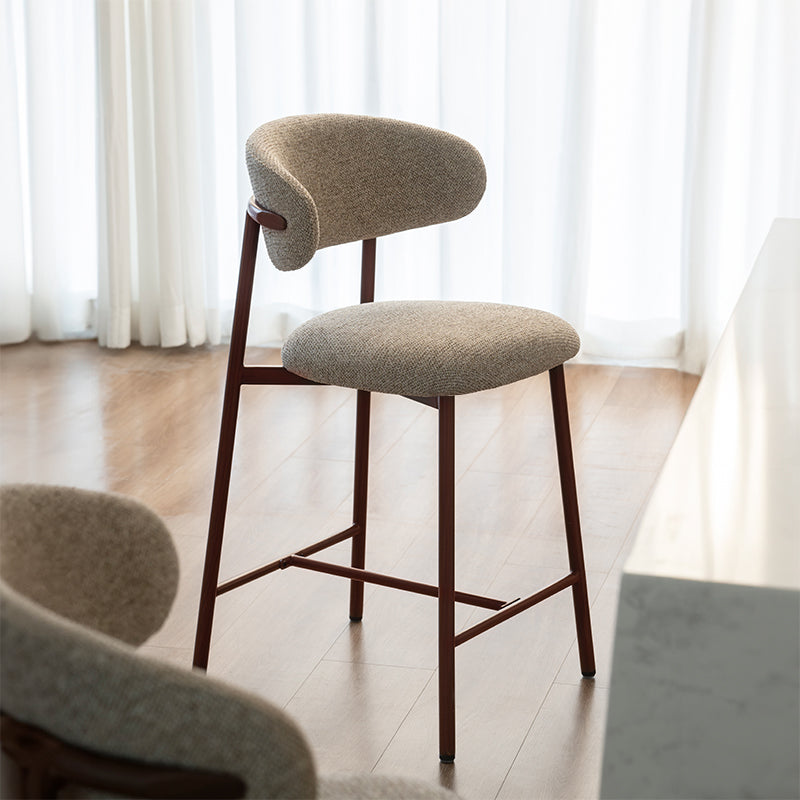 Sgabelli Zahra S [set di 2] [Avena] [tessuto di lino] [65 cm] [⌀ 2.5 cm]