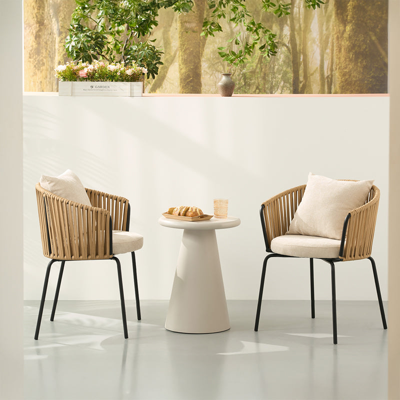 Sedia da pranzo Louisa [Set da 1] [Tessuto in lino]