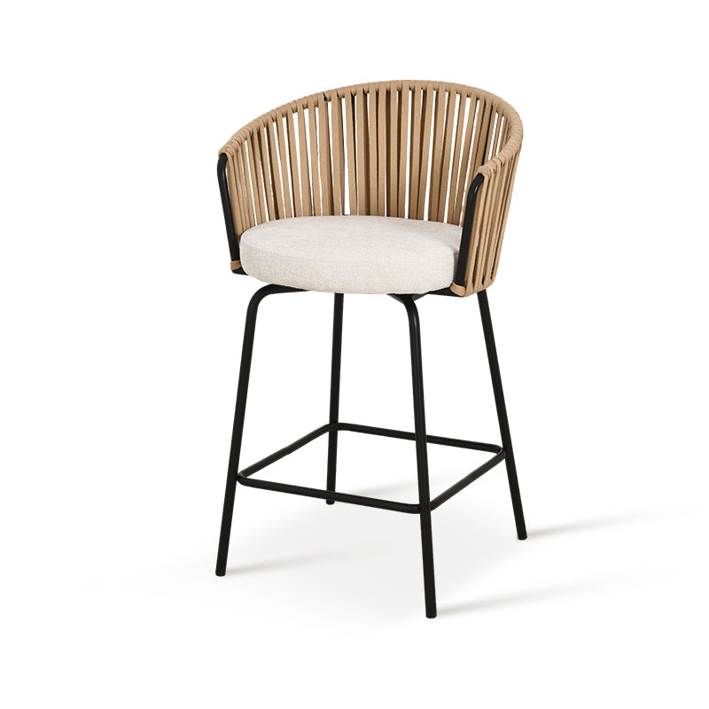 Sgabello da bar Louisa [Set da 2] [Tessuto in lino] [65 cm]