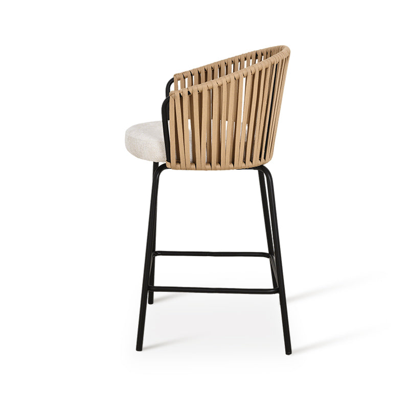 Sgabello da bar Louisa [Set da 2] [Tessuto in lino] [65 cm]