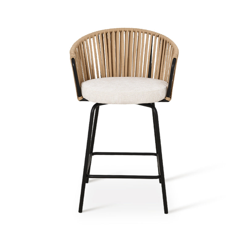 Sgabello da bar Louisa [Set da 2] [Tessuto in lino] [65 cm]