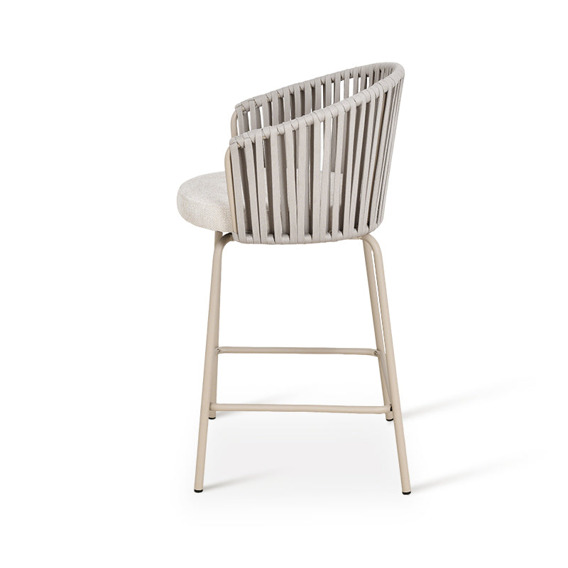 Sgabello da bar Louisa [Set da 2] [Tessuto in lino] [65 cm]