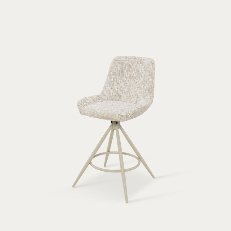 Sgabello da bar Farah [Set di 2] [Tessuto effetto lino] [67 cm] [Ritorno automatico] [Girevole a 180°]