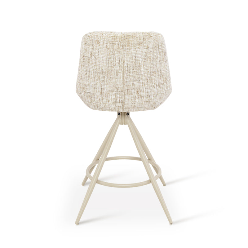 Sgabello da bar Farah [Set di 2] [Tessuto lino] [67 cm] [Ritorno automatico] [Girevole a 180°]