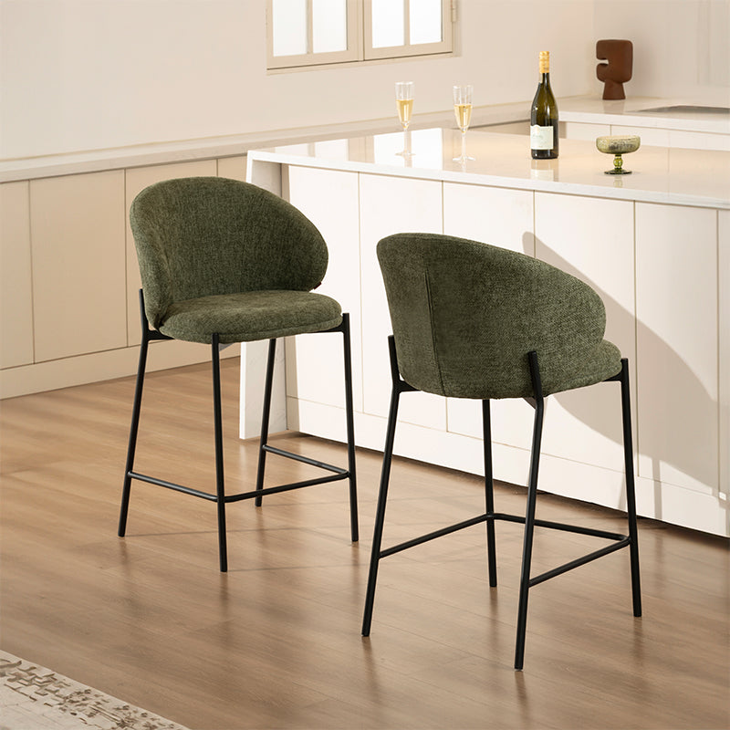 Sgabelli da bar Bard [Set da 1] [Tessuto effetto lino] [65 cm]