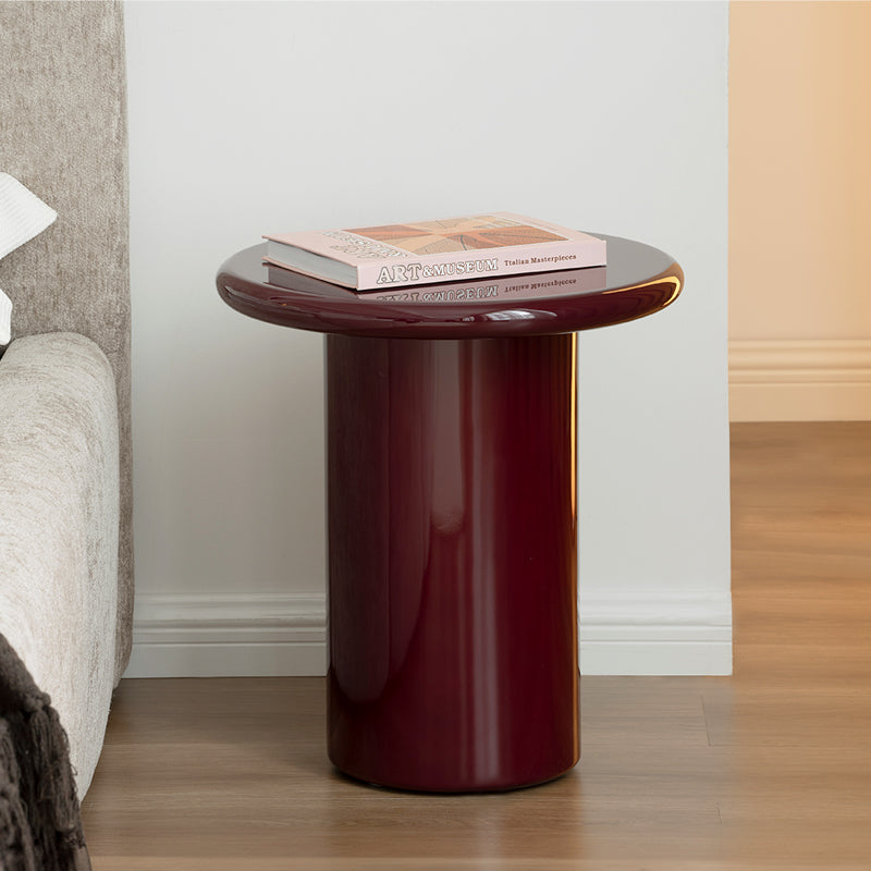 Set tavolino rotondo Aine Chelsea [Rosso porpora][Lucido e opaco]