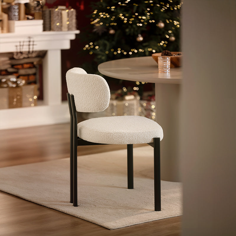 Sedie da pranzo Mabel [set di 2] [tessuto bouclé]